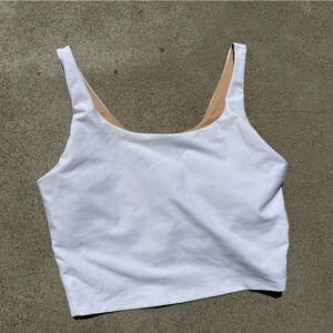Old Navy Active Powersoft White Crop Tank Top XL Light Support Built-In Bra